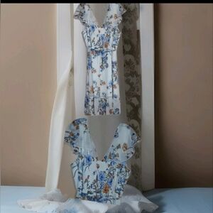 Floral Ruffle Sleeve Dress